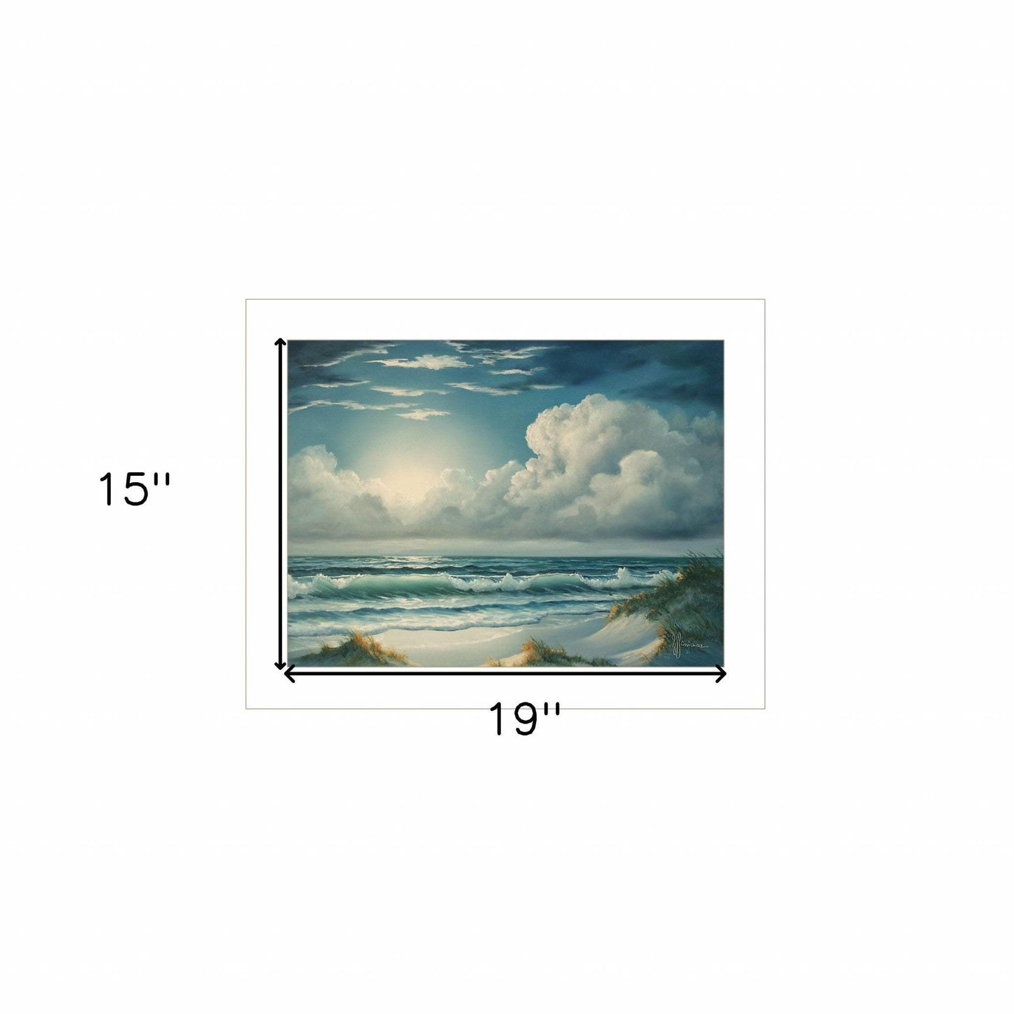 Moon Glow 1 White Framed Print Wall Art - Homeroots - Flyclothing LLC