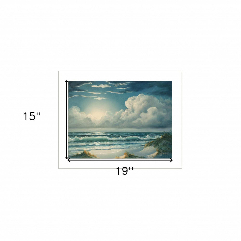 Moon Glow 1 White Framed Print Wall Art - Homeroots - Flyclothing LLC