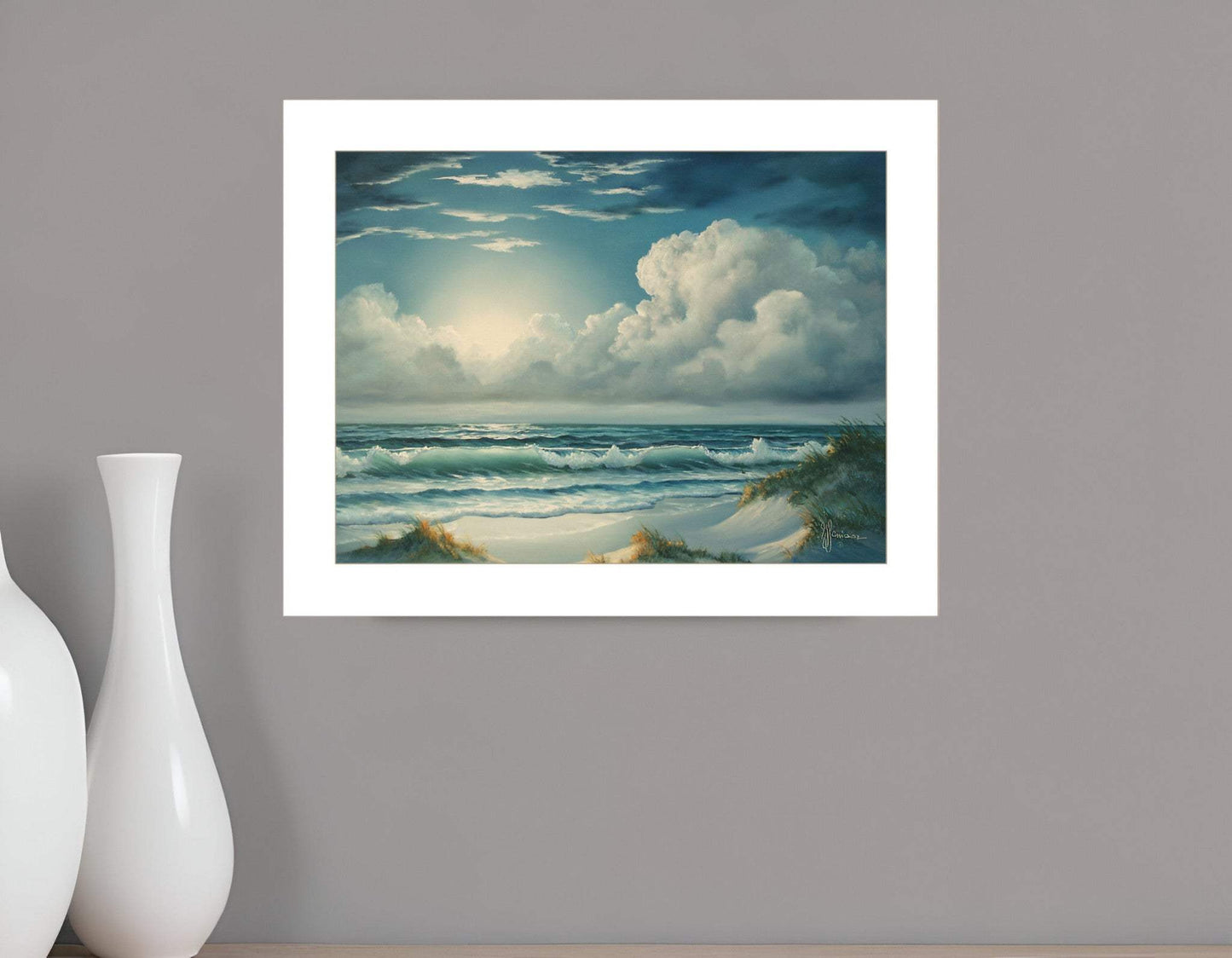 Moon Glow 1 White Framed Print Wall Art - Homeroots - Flyclothing LLC
