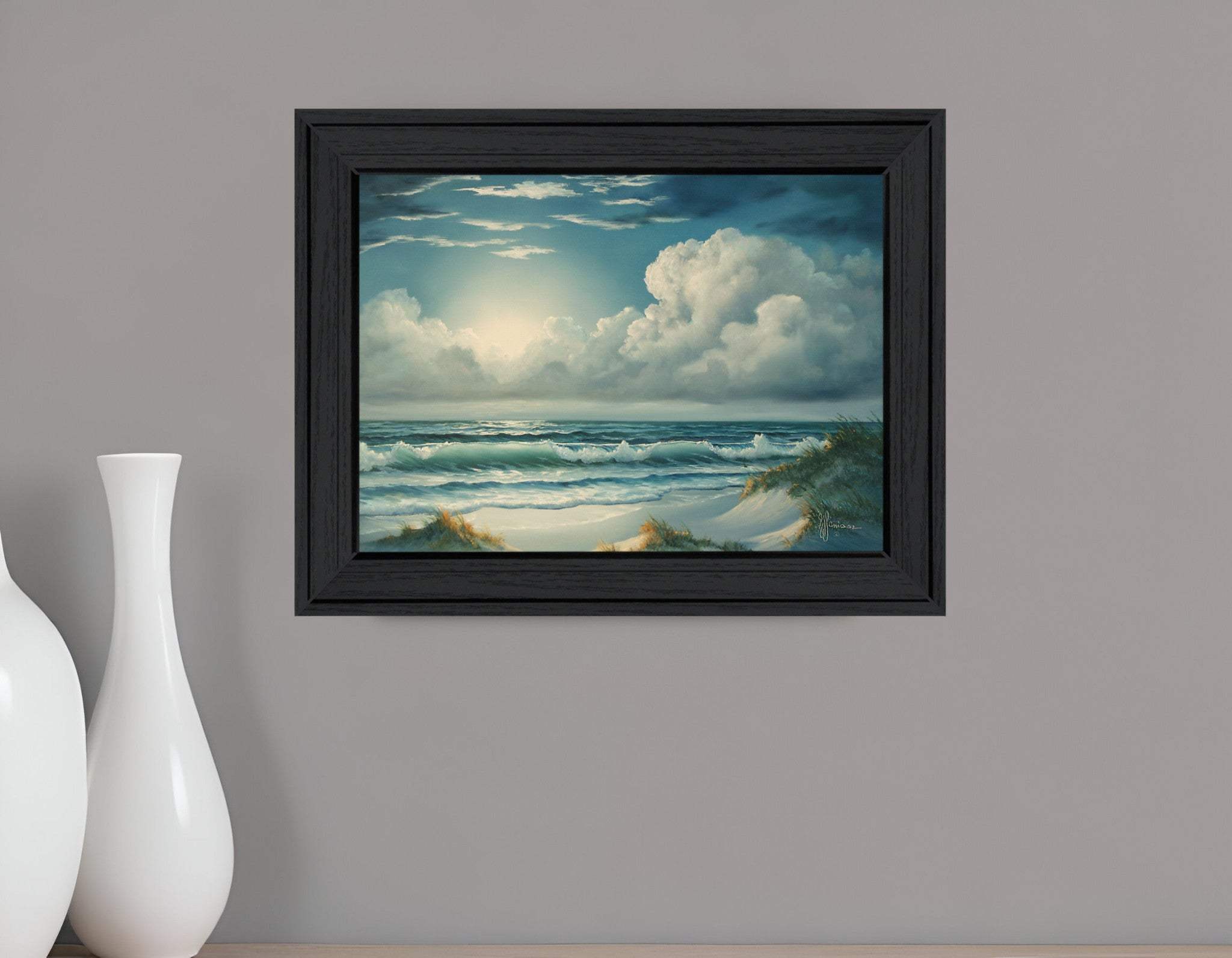 Moon Glow 2 Black Framed Print Wall Art - Homeroots - Flyclothing LLC
