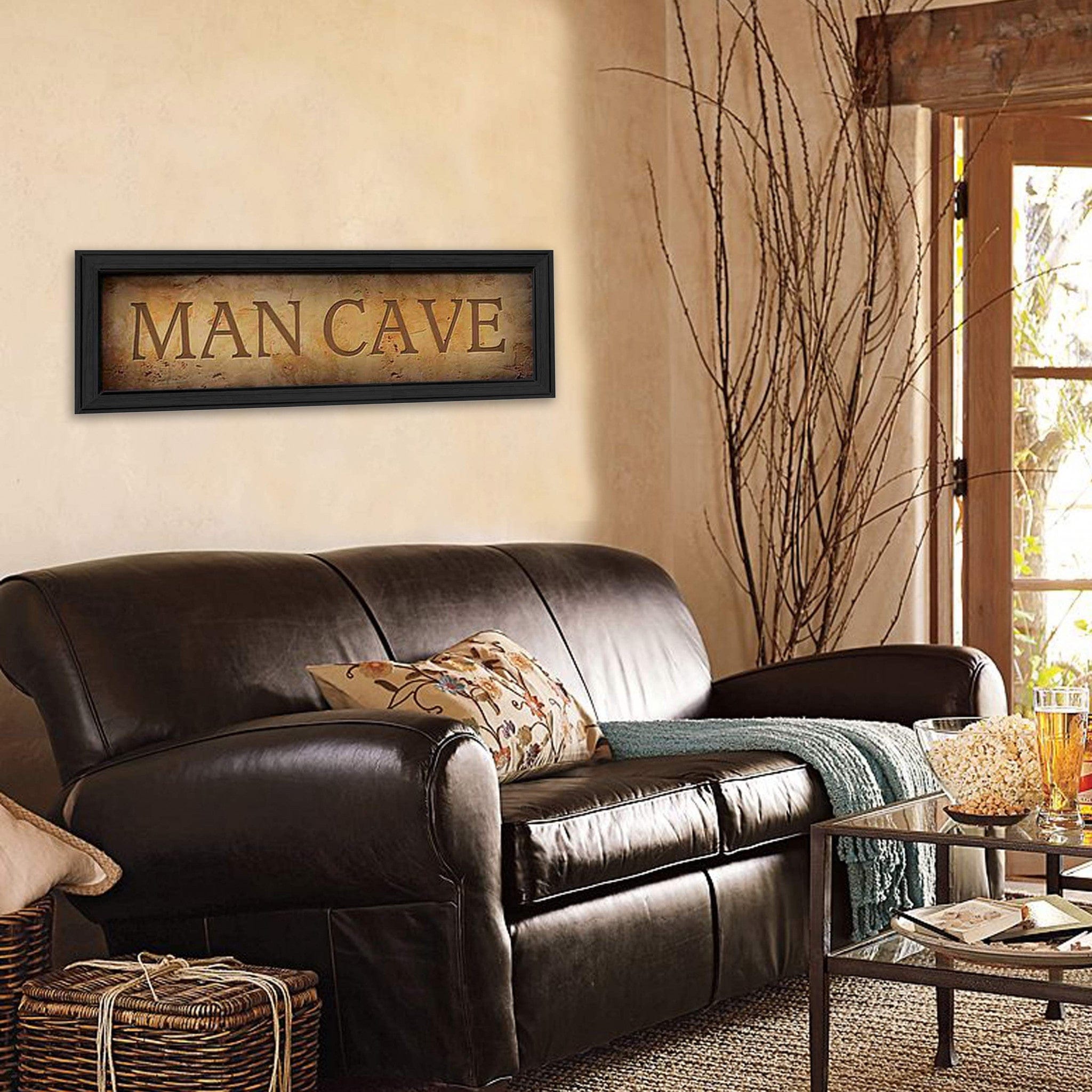 Man Cave 2 Black Framed Print Wall Art - Homeroots