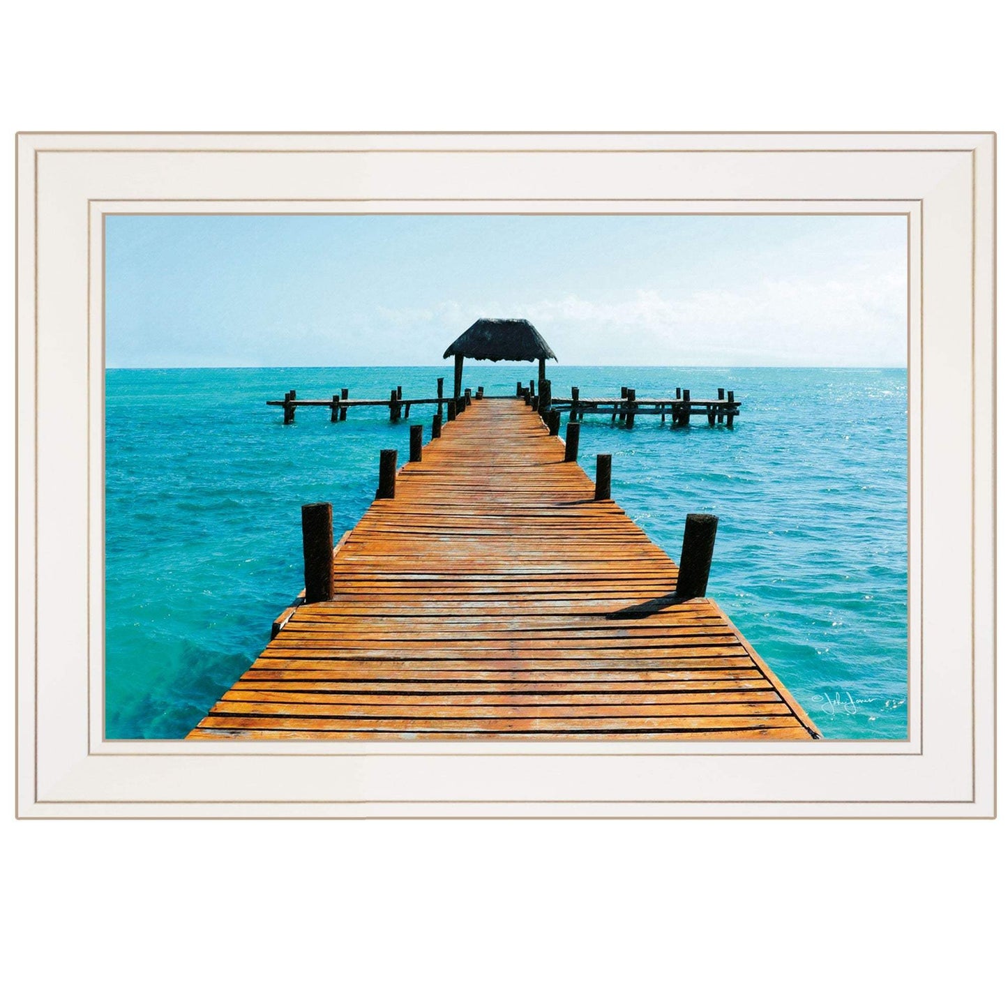 Pier White Framed Print Wall Art - Homeroots - Flyclothing LLC