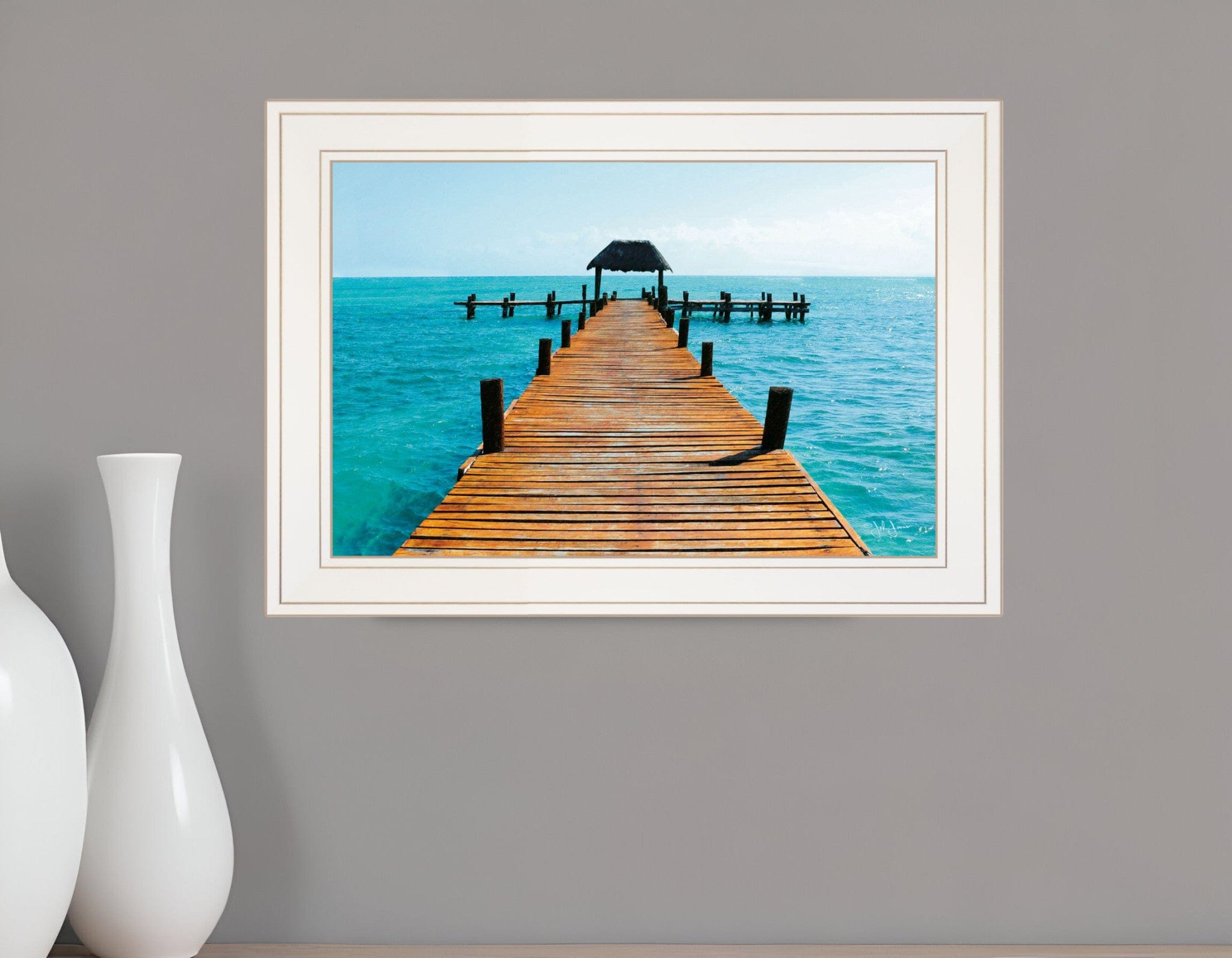 Pier White Framed Print Wall Art - Homeroots