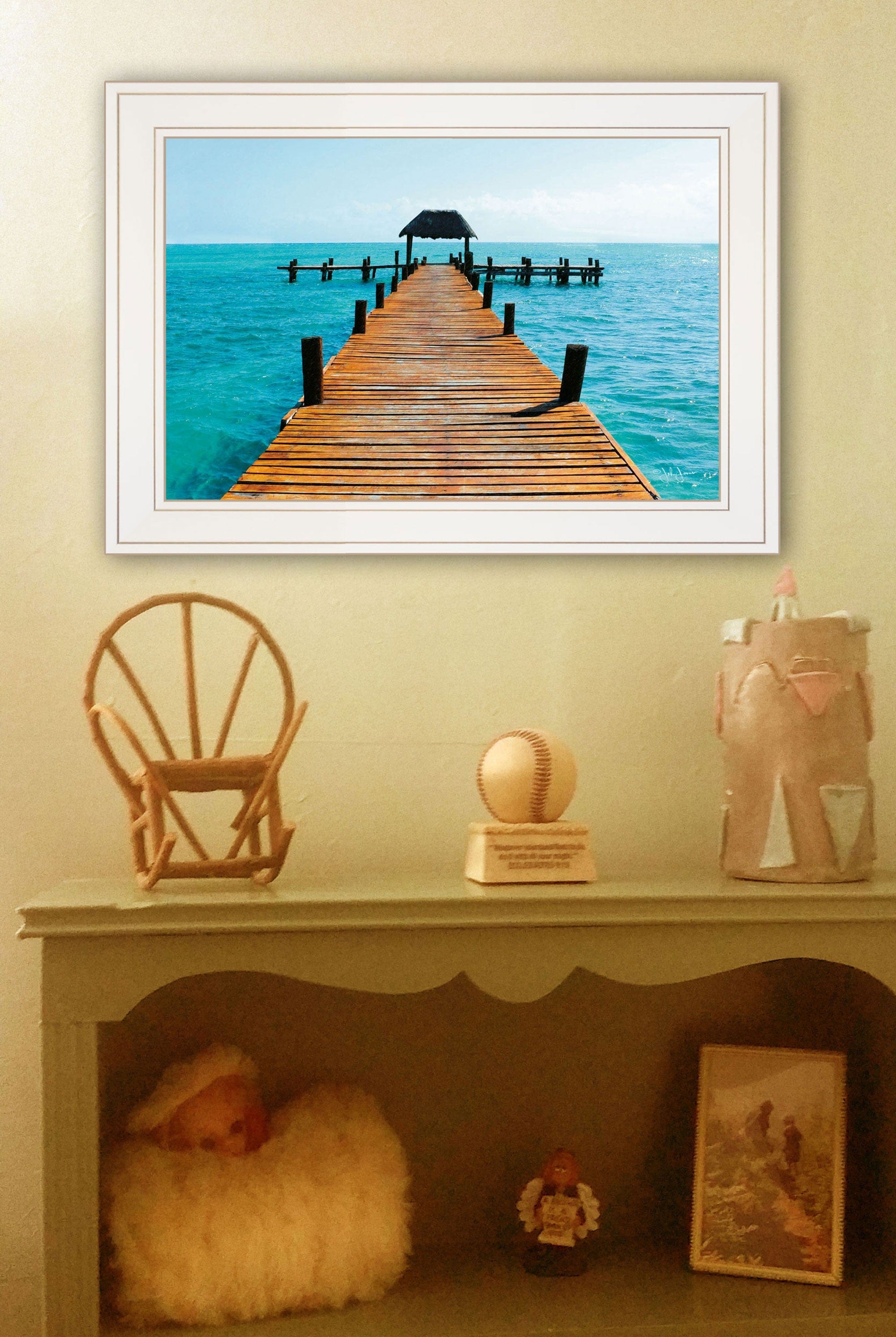 Pier White Framed Print Wall Art - Homeroots