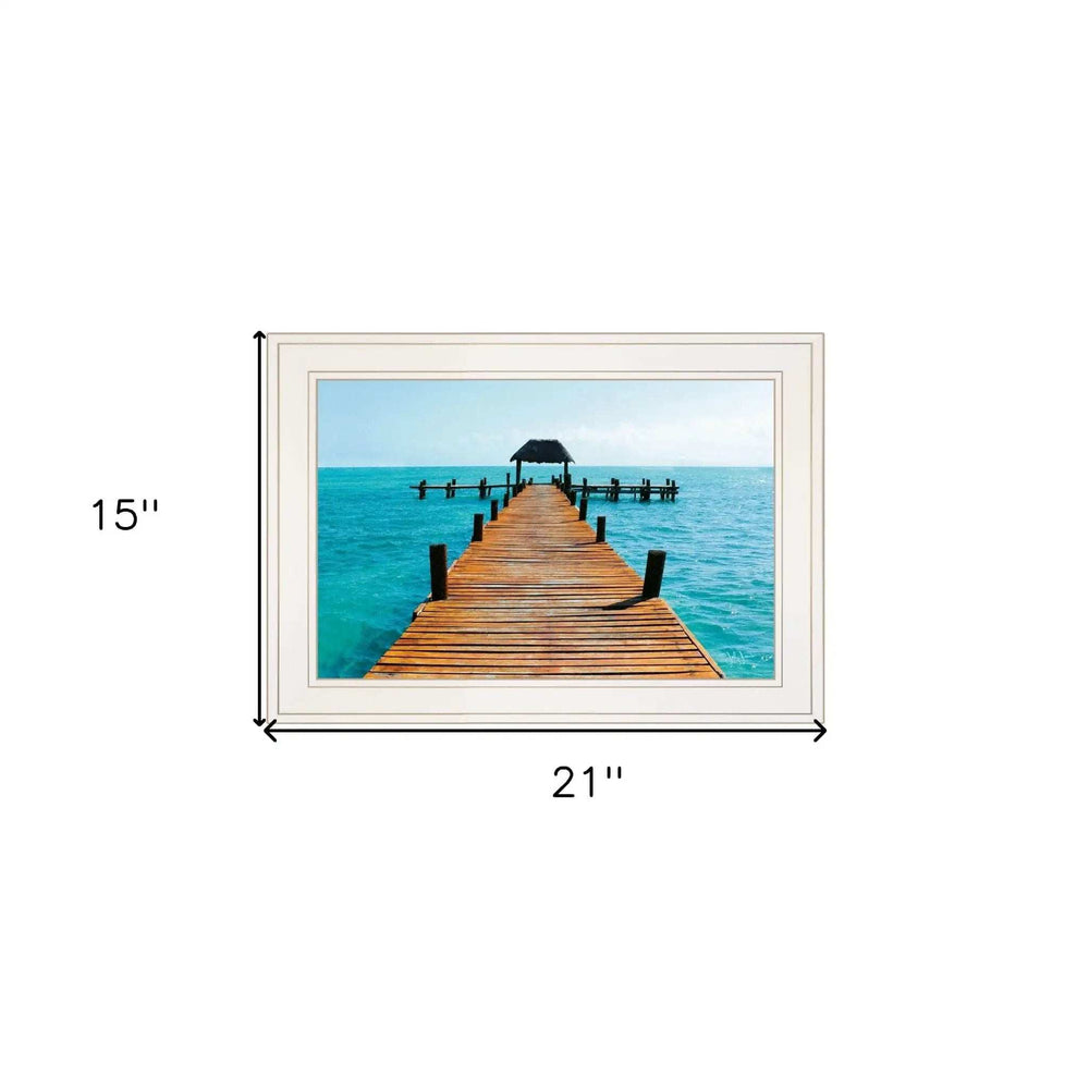 Pier White Framed Print Wall Art - Homeroots - Flyclothing LLC