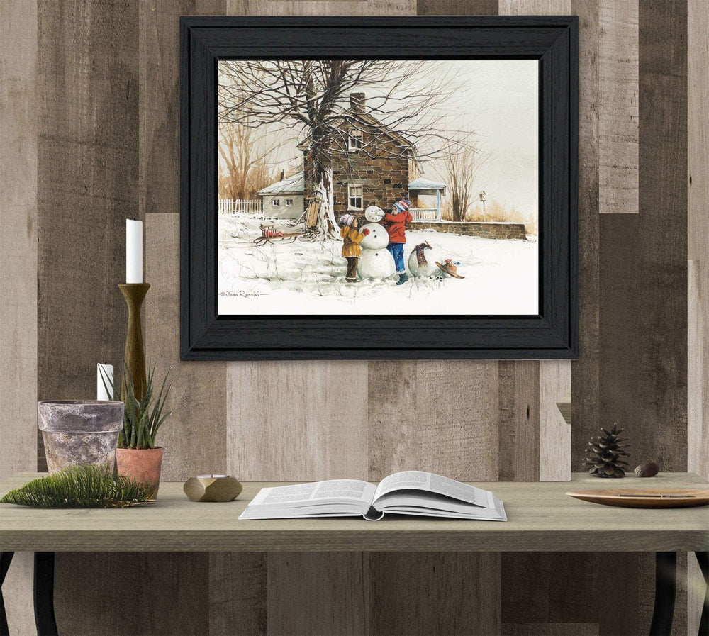 The Joy of Snow 1 Black Framed Print Wall Art - Homeroots - Flyclothing LLC