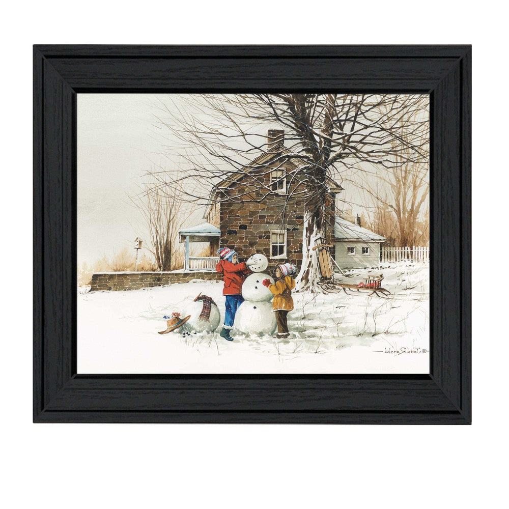 The Joy of Snow 1 Black Framed Print Wall Art - Homeroots - Flyclothing LLC