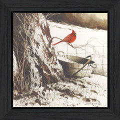 Country Cardinal Black Framed Print Wall Art - Homeroots