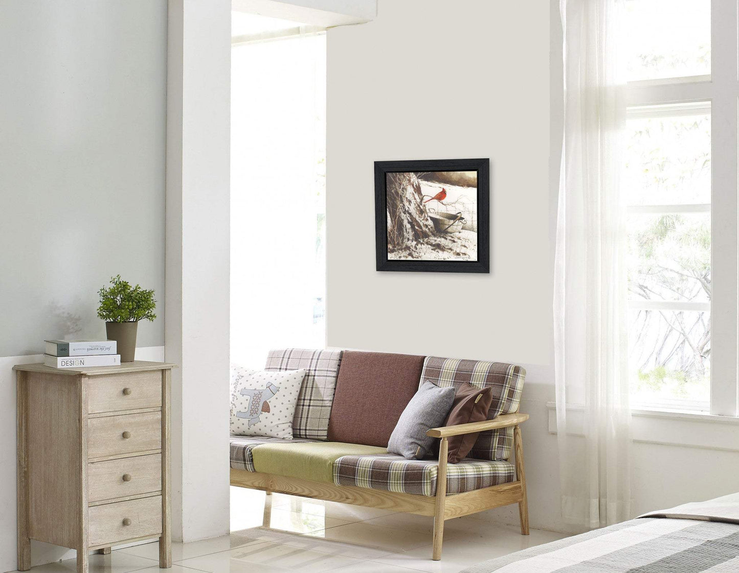 Country Cardinal Black Framed Print Wall Art - Homeroots - Flyclothing LLC