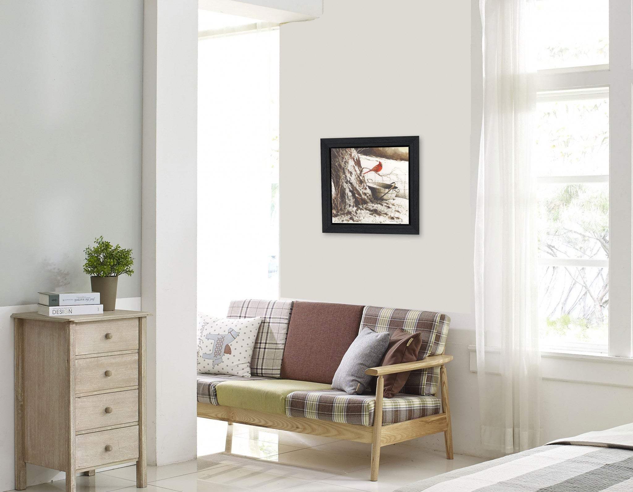 Country Cardinal Black Framed Print Wall Art - Homeroots - Flyclothing LLC