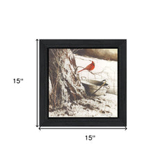 Country Cardinal Black Framed Print Wall Art - Homeroots