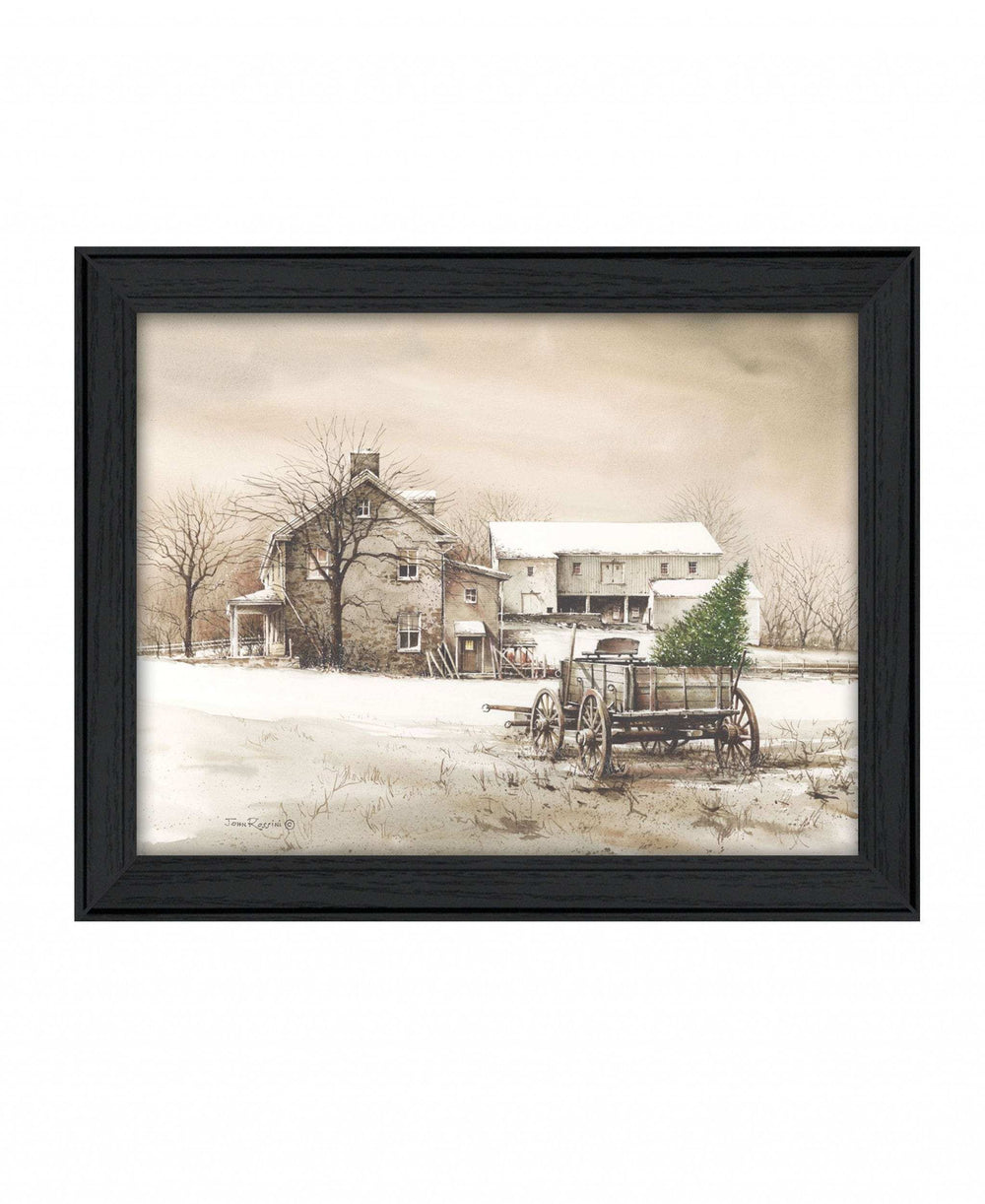 Bringing Home the Tree 1 Black Framed Print Wall Art - Homeroots - Flyclothing LLC
