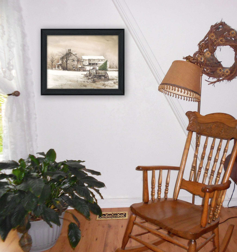 Bringing Home the Tree 1 Black Framed Print Wall Art - Homeroots - Flyclothing LLC