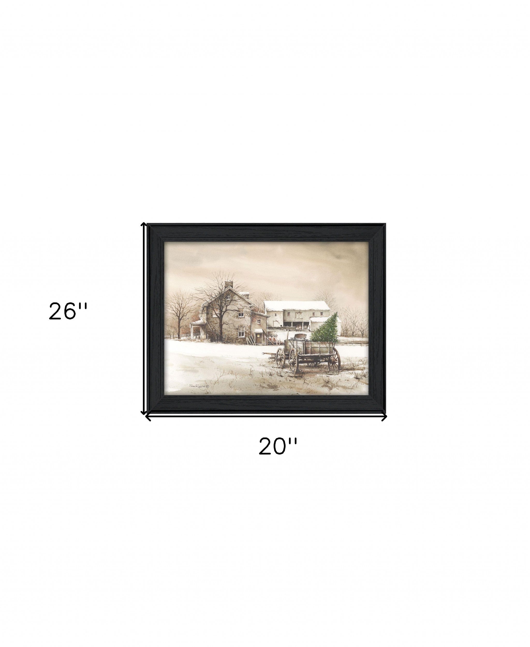 Bringing Home the Tree 1 Black Framed Print Wall Art - Homeroots