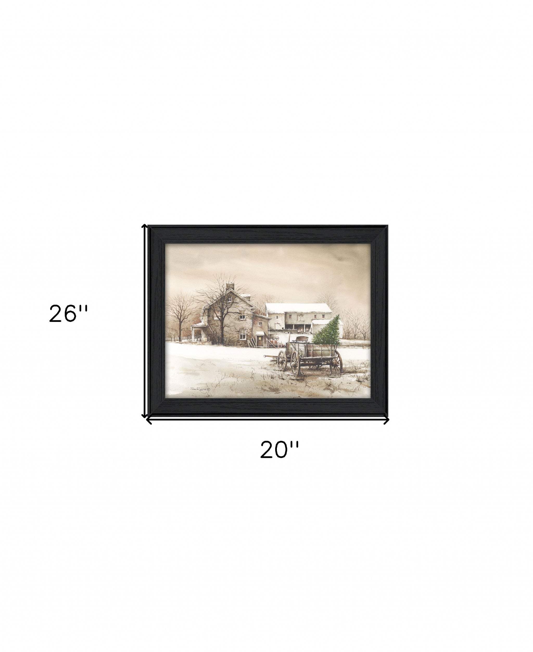 Bringing Home the Tree 1 Black Framed Print Wall Art - Homeroots - Flyclothing LLC