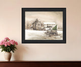 Bringing Home the Tree 1 Black Framed Print Wall Art - Homeroots