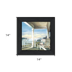 Front Porch Coastal Sunset Black Framed Print Wall Art - Homeroots