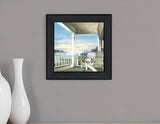 Front Porch Coastal Sunset Black Framed Print Wall Art - Homeroots