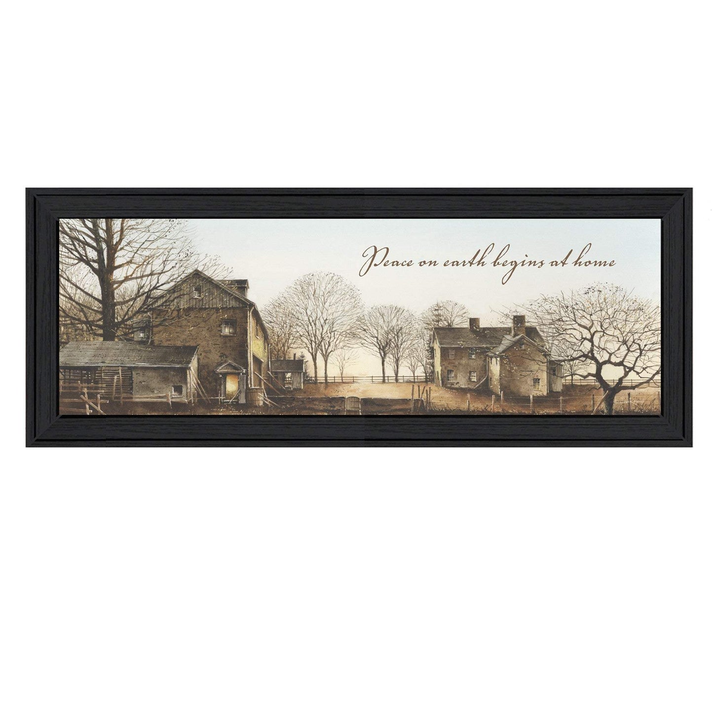 Peace On Earth 1 Black Framed Print Wall Art - Homeroots - Flyclothing LLC