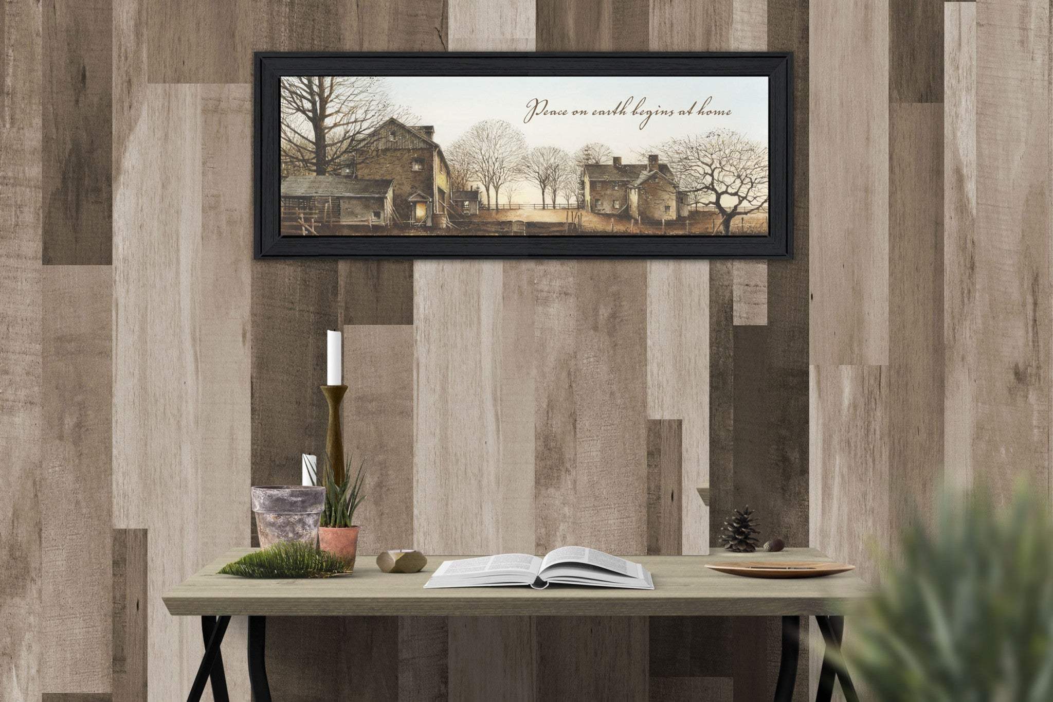 Peace On Earth 1 Black Framed Print Wall Art - Homeroots - Flyclothing LLC