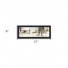Snowmen from Heaven 1 Black Framed Print Wall Art - Homeroots