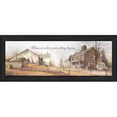 Home Begins Your Story Black Framed Print Wall Art - Homeroots