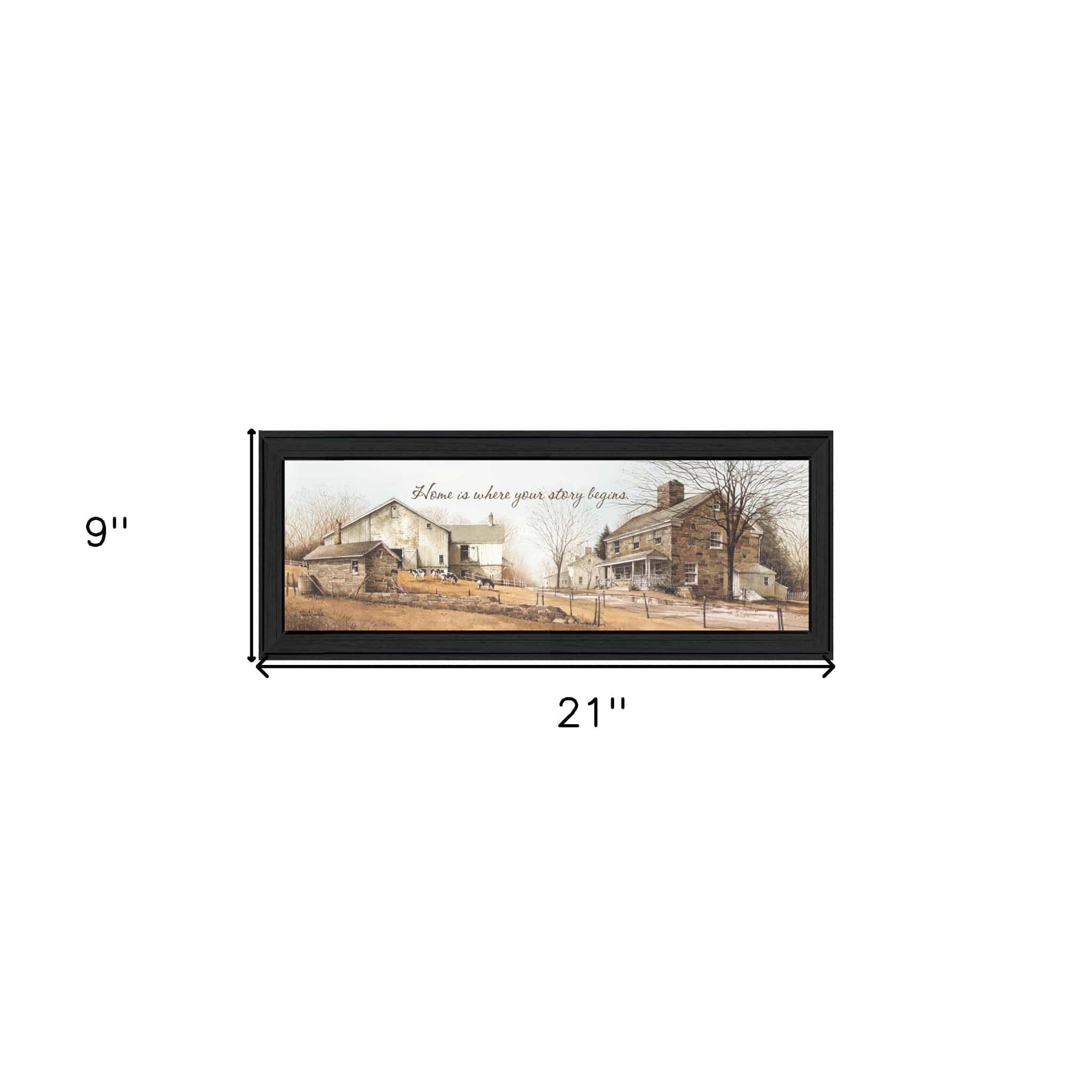 Home Begins Your Story Black Framed Print Wall Art - Homeroots