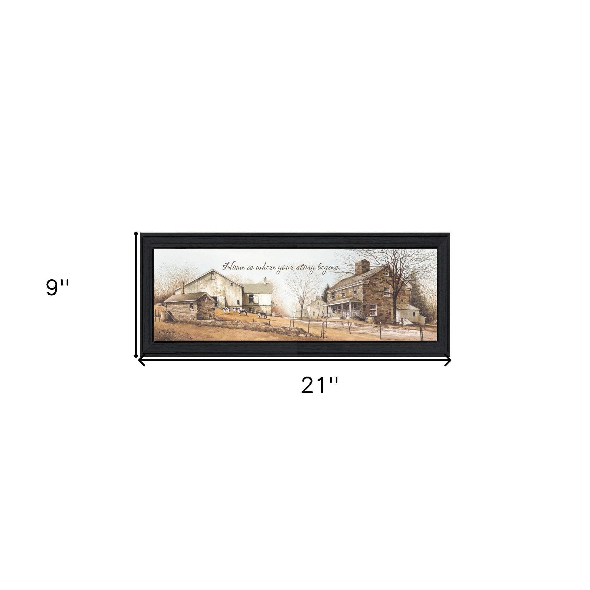 Home Begins Your Story Black Framed Print Wall Art - Homeroots - Flyclothing LLC
