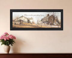 Home Begins Your Story Black Framed Print Wall Art - Homeroots