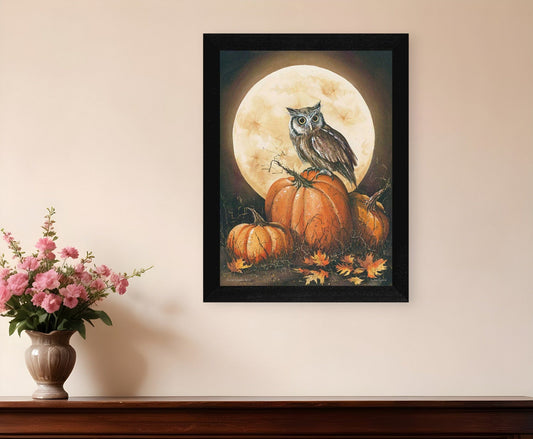 In the Pumpkin Patch Black Framed Print Wall Art - Homeroots