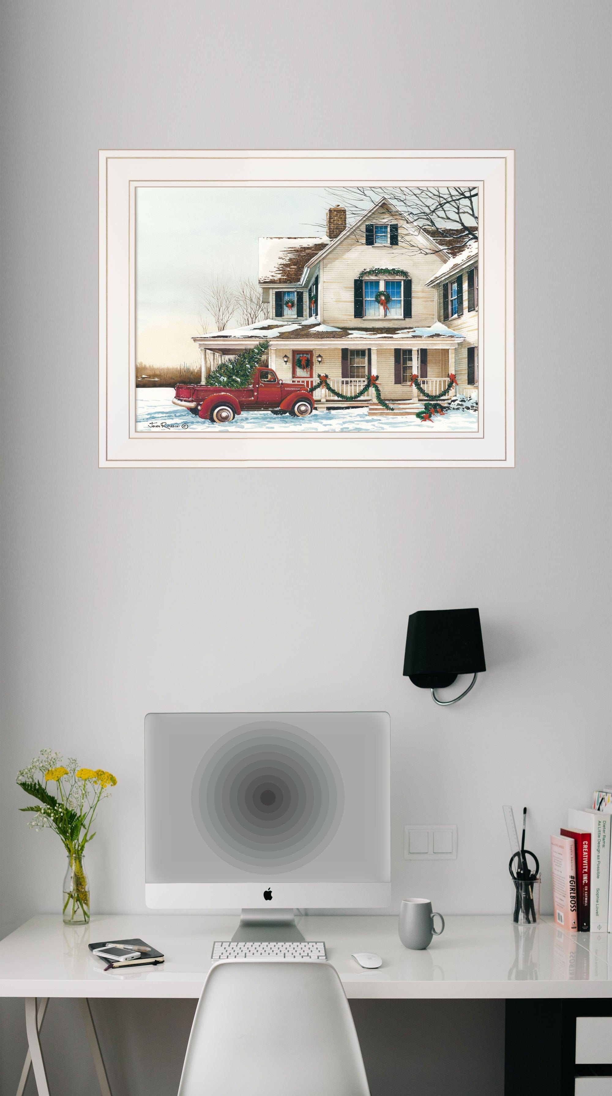 Preparing for Christmas 1 White Framed Print Wall Art - Homeroots