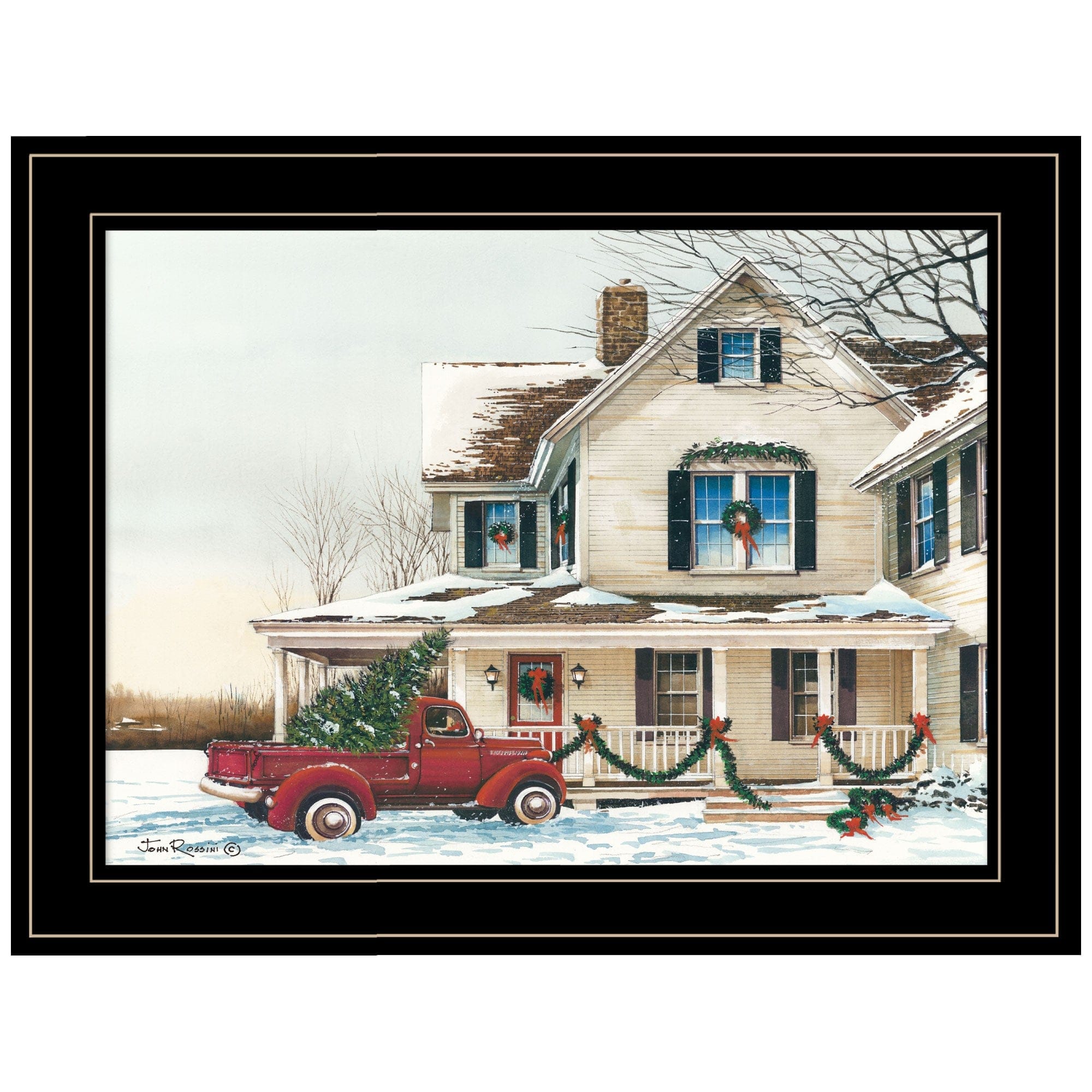 Preparing for Christmas 2 Black Framed Print Wall Art - Homeroots