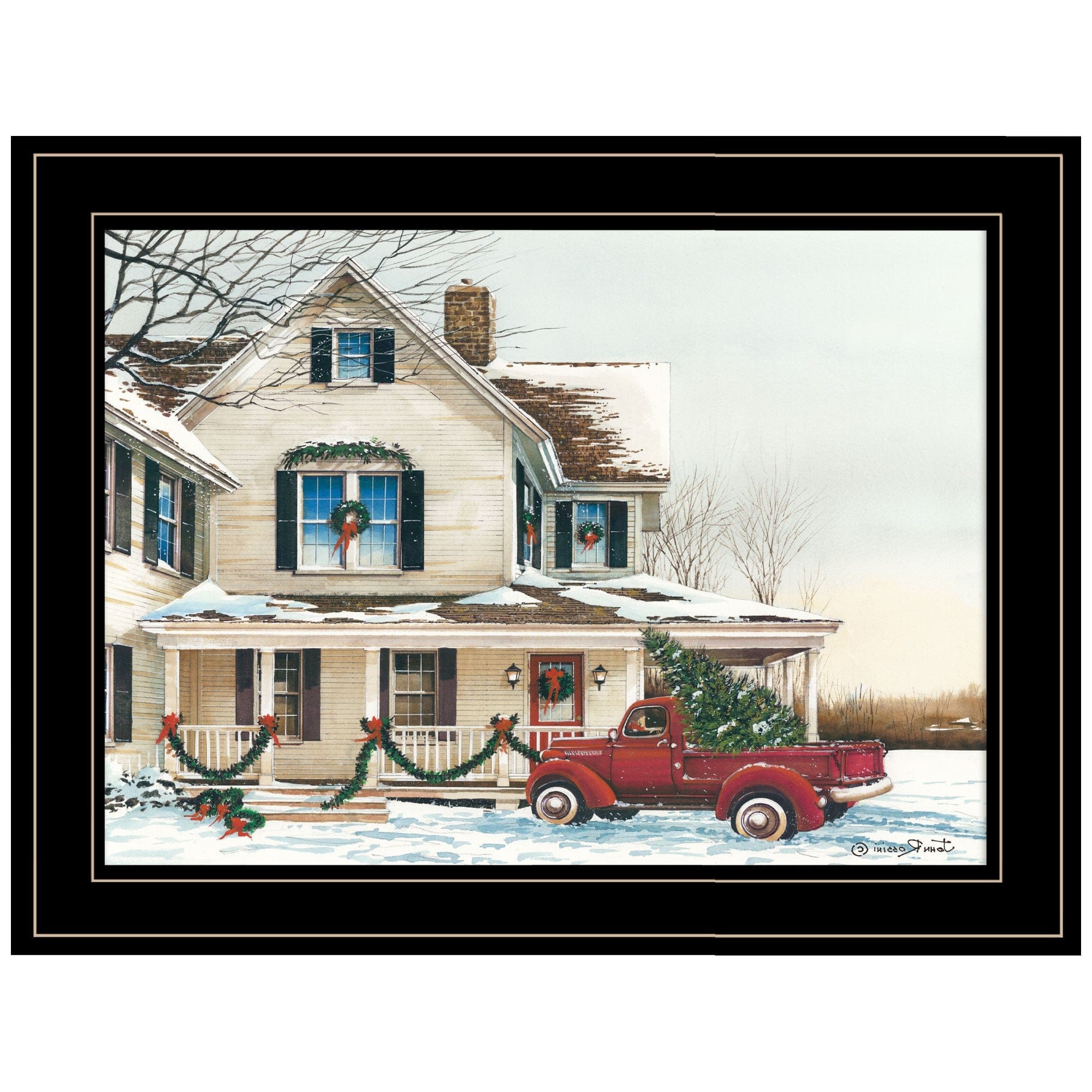 Preparing for Christmas 2 Black Framed Print Wall Art - Homeroots
