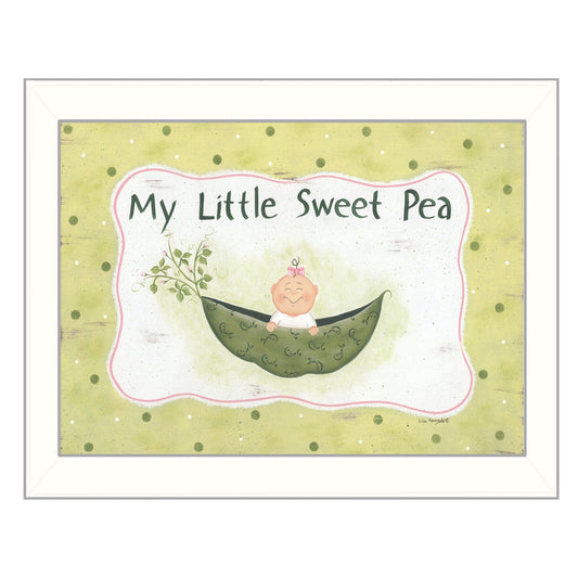 My Little Sweet Pea White Framed Print Wall Art - Homeroots