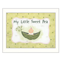 My Little Sweet Pea White Framed Print Wall Art - Homeroots
