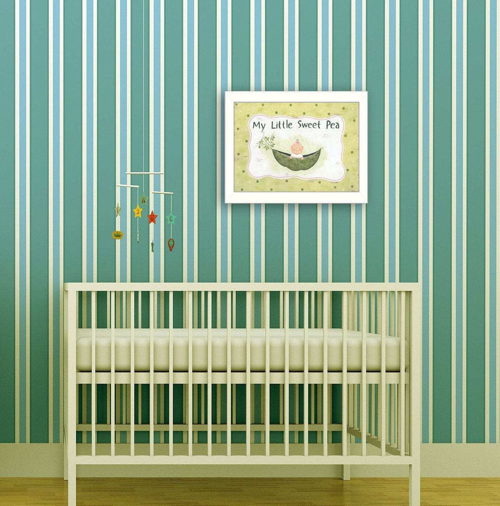 My Little Sweet Pea White Framed Print Wall Art - Homeroots - Flyclothing LLC