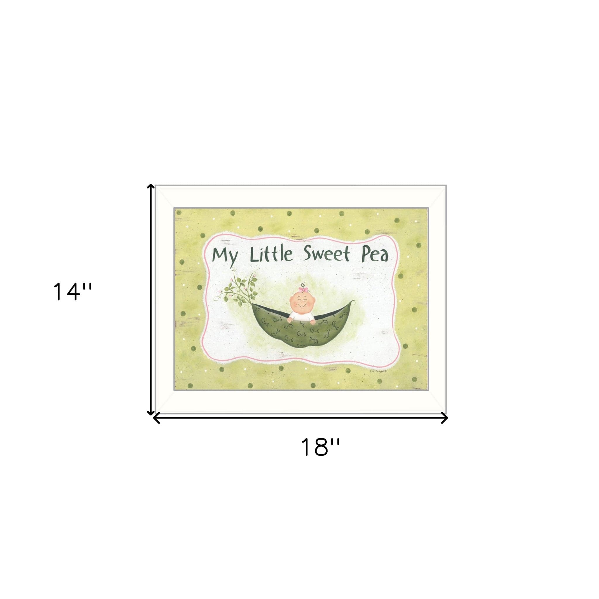 My Little Sweet Pea White Framed Print Wall Art - Homeroots