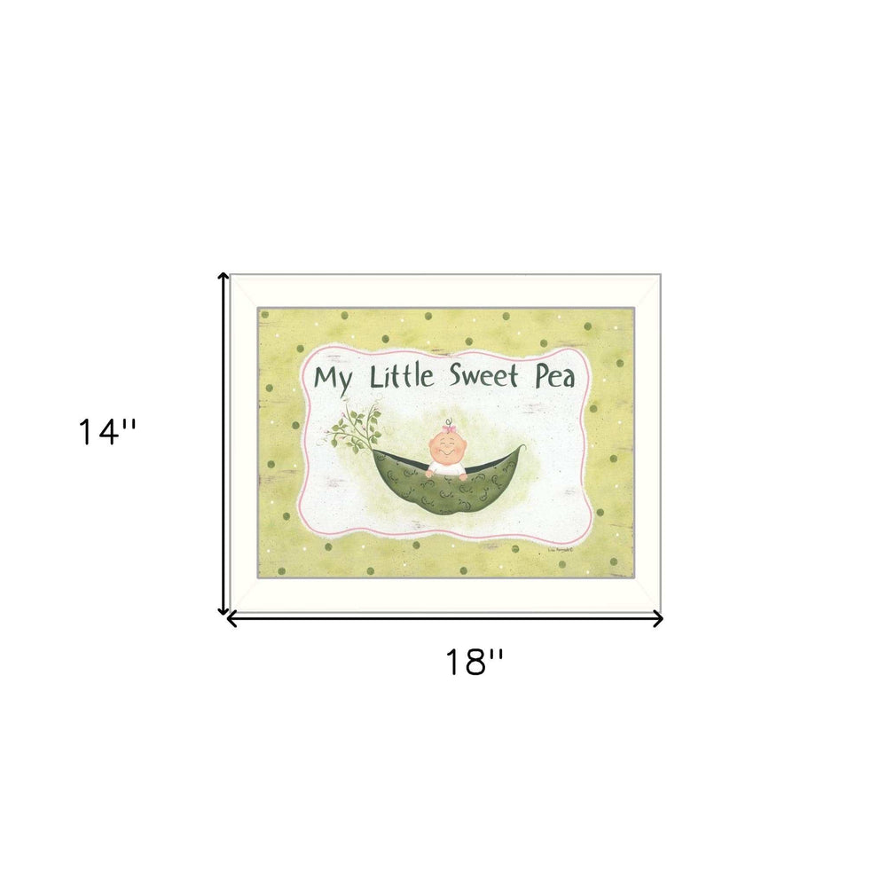 My Little Sweet Pea White Framed Print Wall Art - Homeroots - Flyclothing LLC