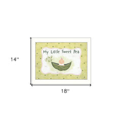 My Little Sweet Pea White Framed Print Wall Art - Homeroots