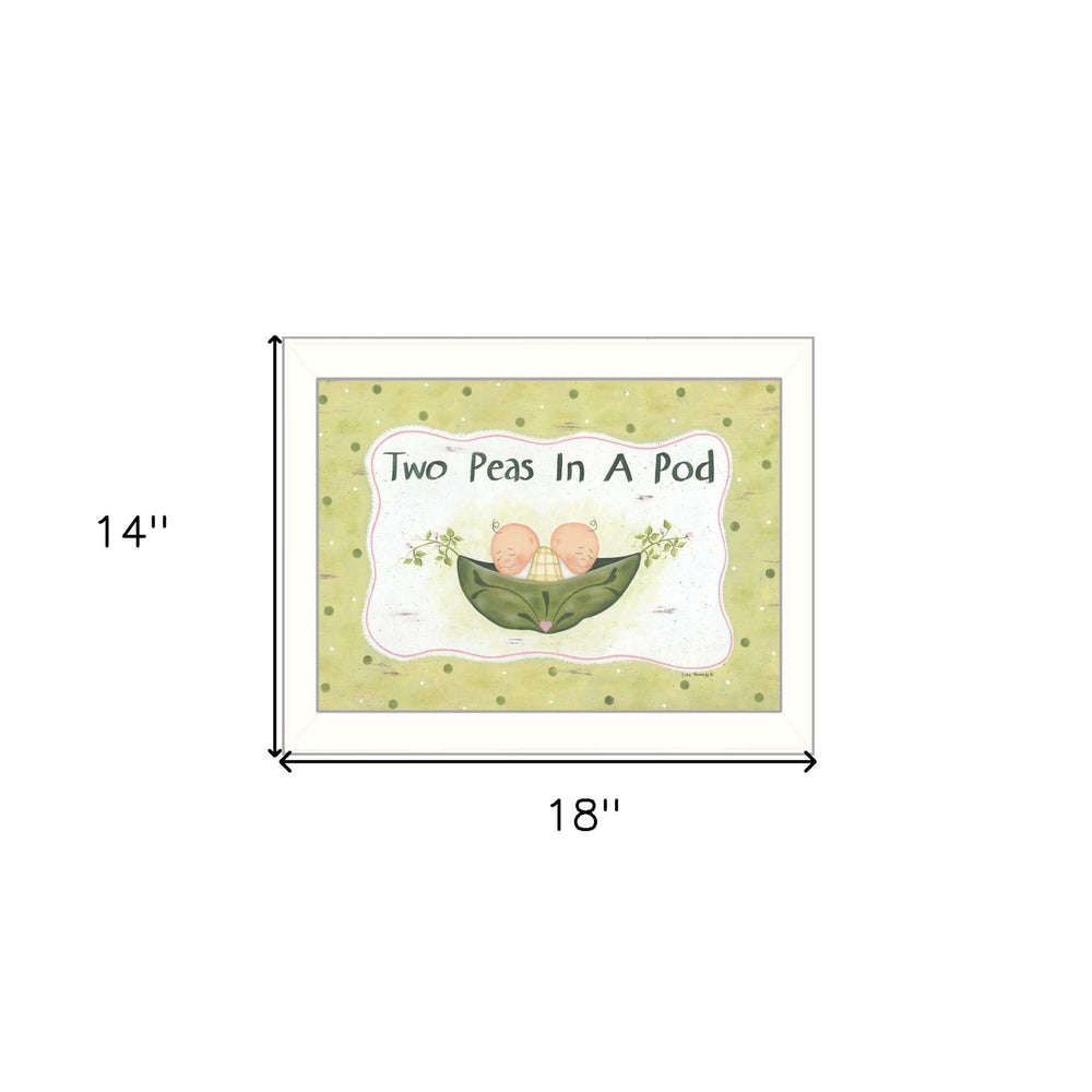 Two Peas in a Pod White Framed Print Wall Art - Homeroots - Flyclothing LLC