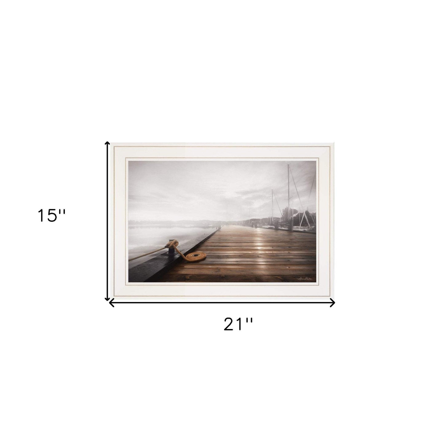Newport Dock I White Framed Print Wall Art - Homeroots - Flyclothing LLC