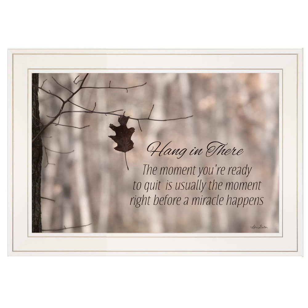 Hang in There 1 White Framed Print Wall Art - Homeroots - Flyclothing LLC