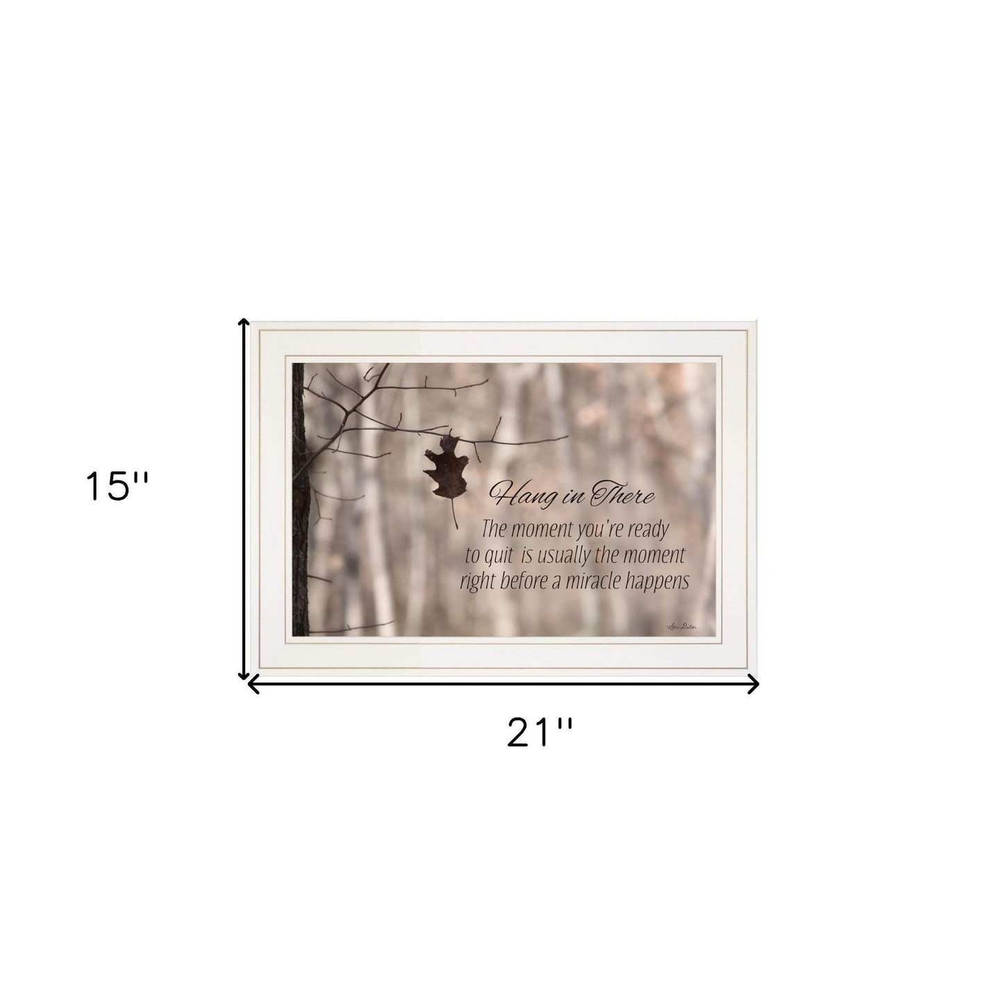 Hang in There 1 White Framed Print Wall Art - Homeroots - Flyclothing LLC