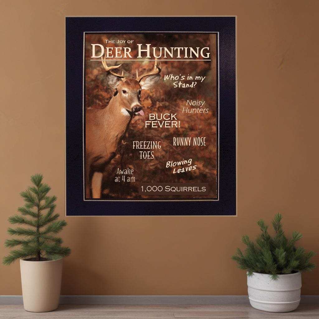 Joy of Hunting deer Black Framed Print Wall Art - Homeroots - Flyclothing LLC