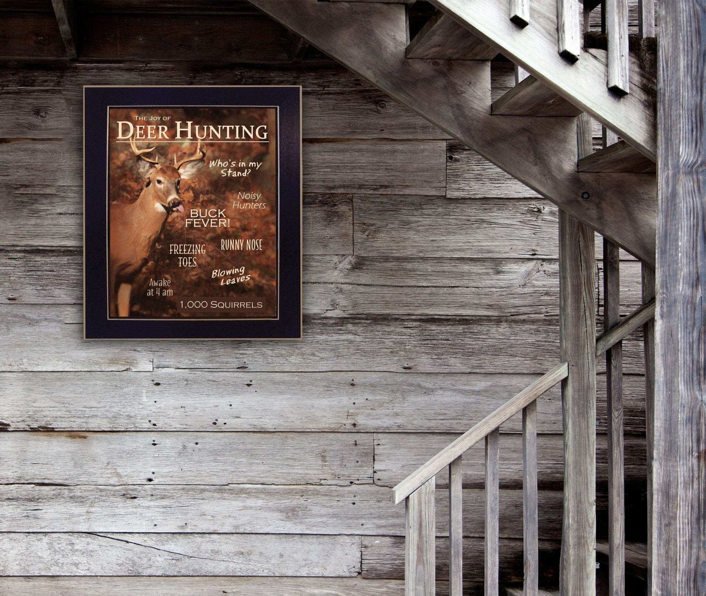 Joy of Hunting deer Black Framed Print Wall Art - Homeroots - Flyclothing LLC