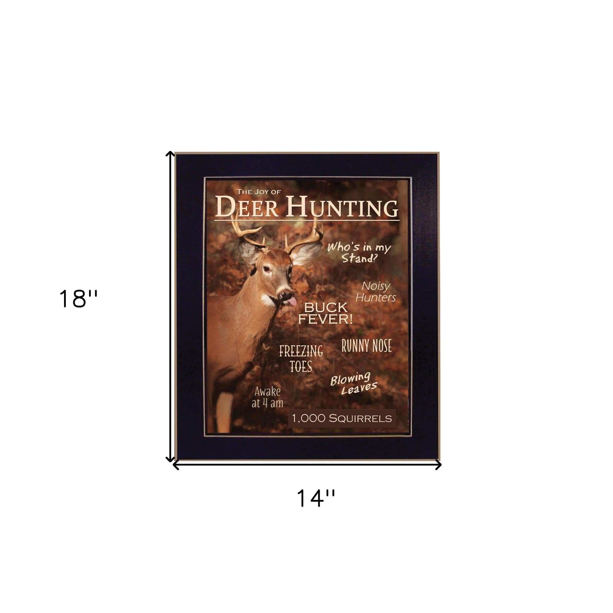 Joy of Hunting deer Black Framed Print Wall Art - Homeroots - Flyclothing LLC