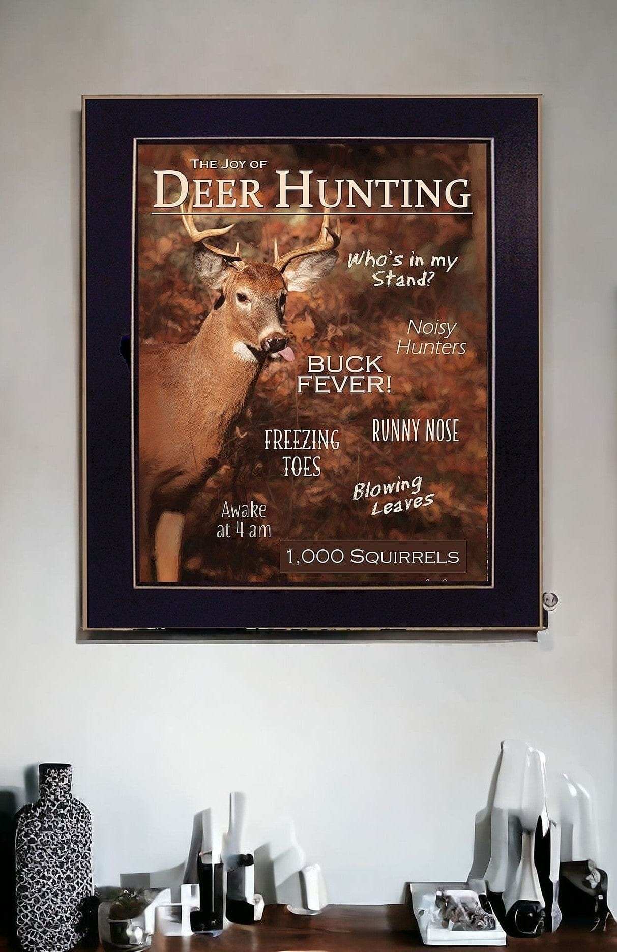 Joy of Hunting deer Black Framed Print Wall Art - Homeroots - Flyclothing LLC