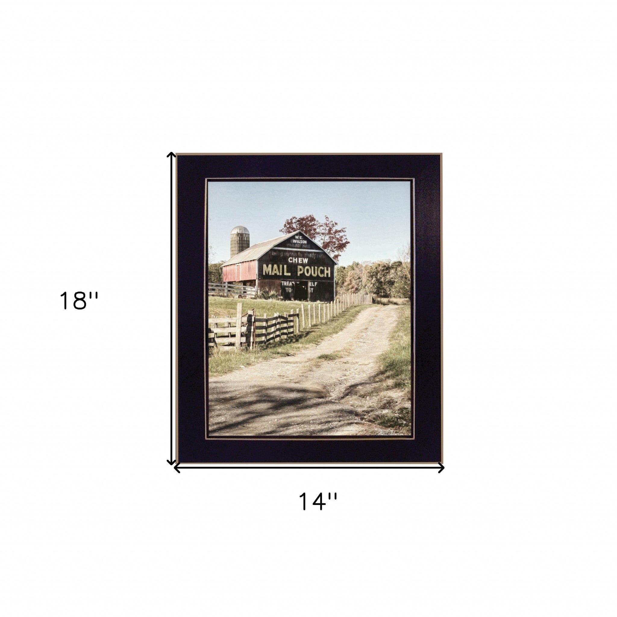 Mail Pouch Barn 2 Black Framed Print Wall Art - Homeroots