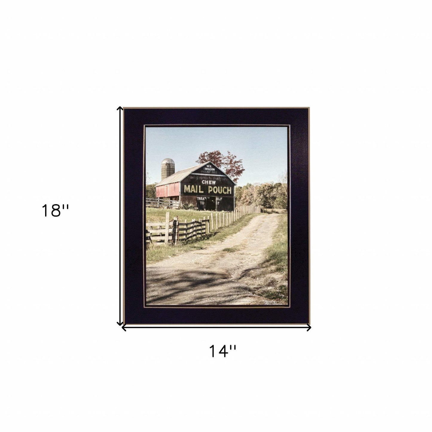 Mail Pouch Barn 2 Black Framed Print Wall Art - Homeroots - Flyclothing LLC