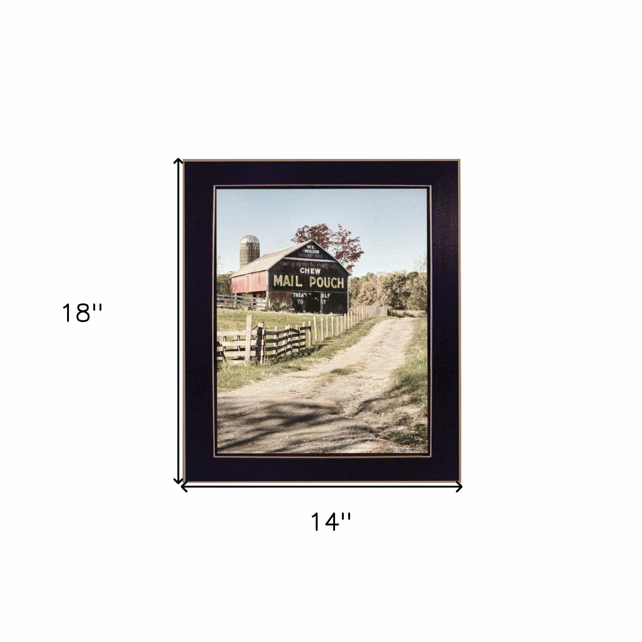 Mail Pouch Barn 2 Black Framed Print Wall Art - Homeroots - Flyclothing LLC
